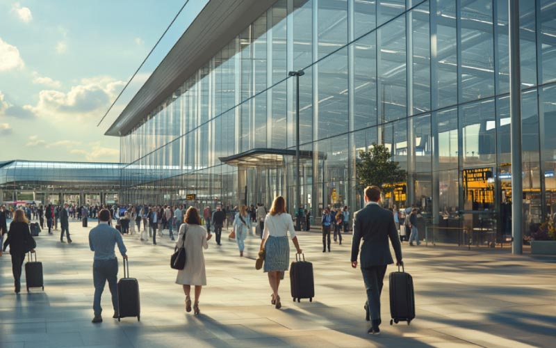 tourists arriving at Heathrow airport, UK tourist arrivals, August 2024, UK