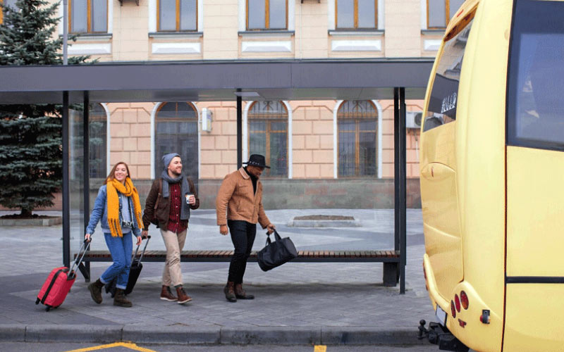 passenger getting onboard a bus, UK history tours, November 2024, UK