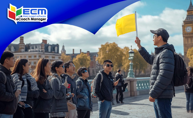 thumbnail Chinese tourists listening to a guide holding a flag, international tourists, November 2024, UK