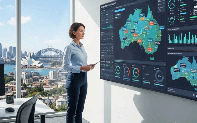 Fleet manager viewing live performance data from multiple drivers on dashboard.