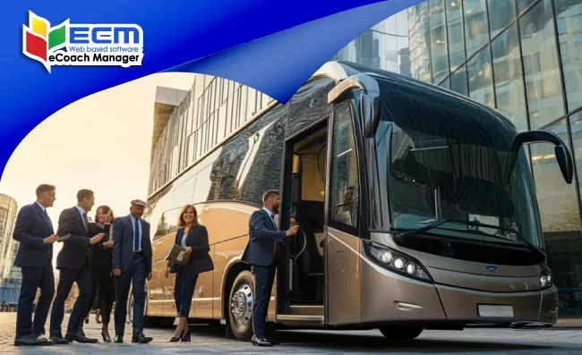 thumbnail coaches transporting conference attendees to a hotel, transport needs, improve events transport sales