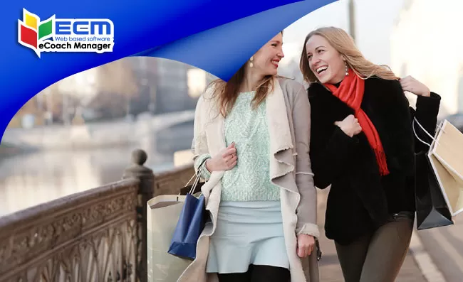 women shopping together, female travellers, UK girls' trip packages